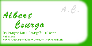 albert csurgo business card